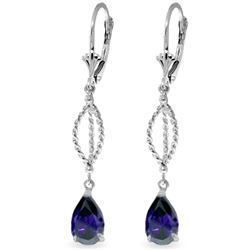 ALARRI 3 CTW 14K Solid White Gold Hope Looking At You Sapphire Earrings