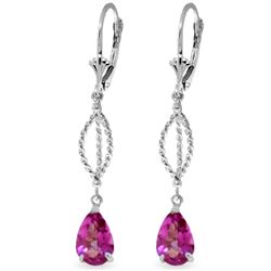 ALARRI 3 Carat 14K Solid White Gold Entreat Pink Topaz Earrings