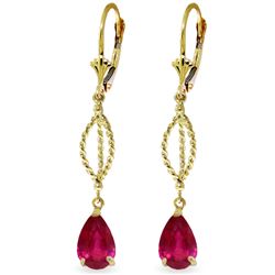 ALARRI 3.5 CTW 14K Solid Gold Happy Collusion Ruby Earrings