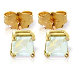 ALARRI 0.8 CTW 14K Solid Gold Sudden Sail Aquamarine Earrings