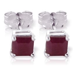 ALARRI 0.8 Carat 14K Solid White Gold Join Forces Ruby Earrings