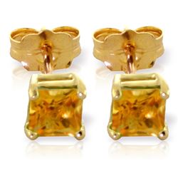 ALARRI 0.7 CTW 14K Solid Gold Love Lives For Seconds Citrine Earrings