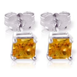 ALARRI 0.7 Carat 14K Solid White Gold Under The Stars Citrine Earrings