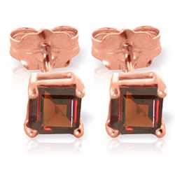 ALARRI 1 CTW 14K Solid Rose Gold Caress Garnet Stud Earrings