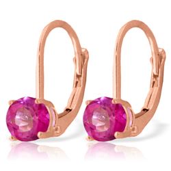 ALARRI 1.3 CTW 14K Solid Rose Gold Solitaire Pink Topaz Earrings