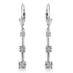 ALARRI 0.2 CTW 14K Solid White Gold Leverback Diamond Earrings