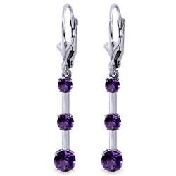 ALARRI 2.5 Carat 14K Solid White Gold Lavender Heart Amethyst Earrings