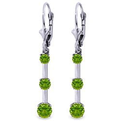 ALARRI 2.5 CTW 14K Solid White Gold Seagulls Peridot Earrings