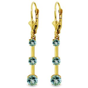 ALARRI 2.5 Carat 14K Solid Gold Generoity Blue Topaz Earrings