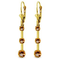 ALARRI 2.5 Carat 14K Solid Gold Generoity Citrine Earrings