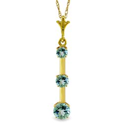 ALARRI 1.25 Carat 14K Solid Gold Lawrence Blue Topaz Necklace