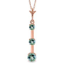 ALARRI 1.25 Carat 14K Solid Rose Gold Generosity Blue Topaz Necklace