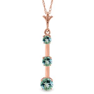 ALARRI 1.25 Carat 14K Solid Rose Gold Generosity Blue Topaz Necklace