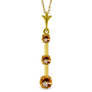 ALARRI 1.25 Carat 14K Solid Gold Ray Of Hope Citrine Necklace