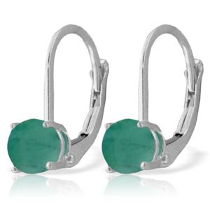 ALARRI 1.2 Carat 14K Solid White Gold Leverback Earrings Emerald