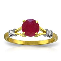 ALARRI 1.02 CTW 14K Solid Gold Ruby Perspiration Ruby Diamond Ring