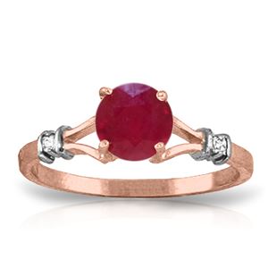 ALARRI 1.02 Carat 14K Solid Rose Gold Cathy Ruby Diamond Ring