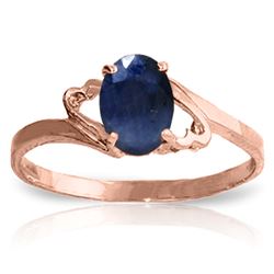 ALARRI 1 CTW 14K Solid Rose Gold Rings Natural Sapphire