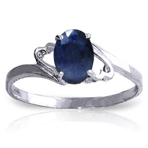 ALARRI 1 CTW 14K Solid White Gold Rings Natural Sapphire