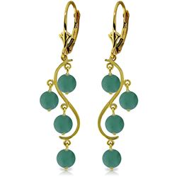 ALARRI 4 Carat 14K Solid Gold Chandelier Earrings Natural Emerald