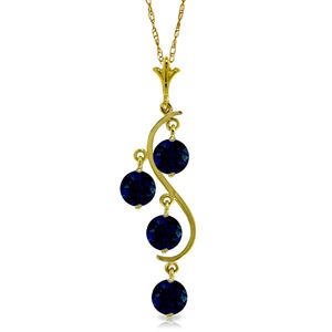 ALARRI 2 CTW 14K Solid Gold Don't Deny Love Sapphire Necklace