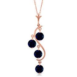 ALARRI 14K Solid Rose Gold Necklace w/ Natural Sapphires