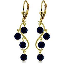 ALARRI 4 Carat 14K Solid Gold Chandelier Earrings Natural Sapphire