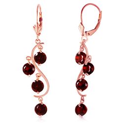 ALARRI 4.95 Carat 14K Solid Rose Gold Garnet Leverback Earrings