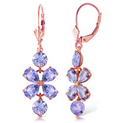 ALARRI 5.32 CTW 14K Solid Rose Gold Tanzanite Flower Earrings