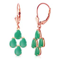 ALARRI 4.5 Carat 14K Solid Rose Gold Emerald Spring Earrings