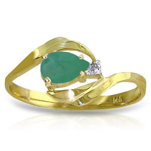 ALARRI 0.51 CTW 14K Solid Gold Ring Natural Diamond Emerald