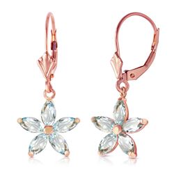 ALARRI 2.8 Carat 14K Solid Rose Gold Aquamarine Starbright Earrings