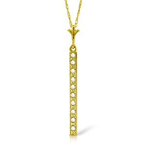 ALARRI 0.05 Carat 14K Solid Gold Necklace Bar Natural Diamond