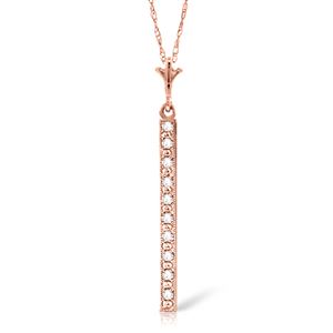 ALARRI 14K Solid Rose Gold Necklace Bar w/ Natural Diamonds