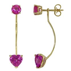 ALARRI 4.55 CTW 14K Solid Gold Butterfly's Desire Pink Topaz Earrings