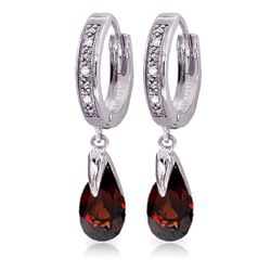 ALARRI 2.53 CTW 14K Solid White Gold Line Of View Garnet Diamond Earrings