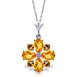 ALARRI 2.43 Carat 14K Solid White Gold Just Before Dawn Citrine Necklace