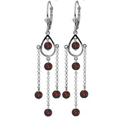 ALARRI 3 Carat 14K Solid White Gold No Absolute Completion Garnet Earrings