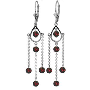 ALARRI 3 Carat 14K Solid White Gold No Absolute Completion Garnet Earrings