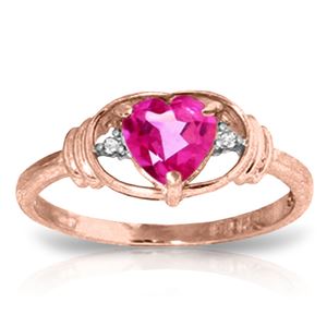 ALARRI 0.96 Carat 14K Solid Rose Gold Glory Pink Topaz Diamond Ring