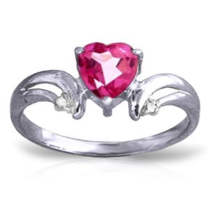 ALARRI 0.96 CTW 14K Solid White Gold Evening Song Pink Topaz Diamond Ring
