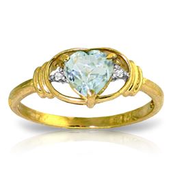 ALARRI 0.96 CTW 14K Solid Gold Versailles Aquamarine Diamond Ring