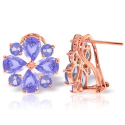 ALARRI 4.85 Carat 14K Solid Rose Gold French Clips Earrings Natural Tanzanite