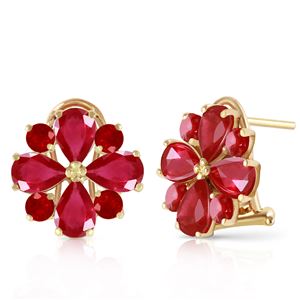 ALARRI 4.85 Carat 14K Solid Gold French Clips Earrings Natural Ruby