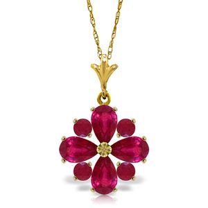 ALARRI 2.23 Carat 14K Solid Gold Rose In His Heart Ruby Necklace