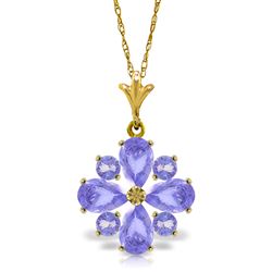 ALARRI 2.43 CTW 14K Solid Gold Snow Flake Sail Tanzanite Necklace