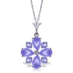 ALARRI 2.43 CTW 14K Solid White Gold Tanzanite Necklace Pressed Against You