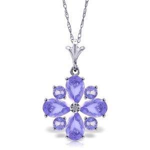 ALARRI 2.43 CTW 14K Solid White Gold Tanzanite Necklace Pressed Against You