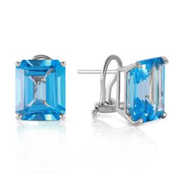 ALARRI 14 CTW 14K Solid White Gold Kubla Khan Blue Topaz Earrings