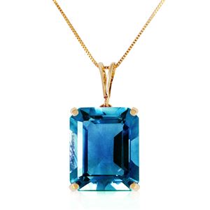 ALARRI 7 Carat 14K Solid Gold Necklace Octagon Blue Topaz